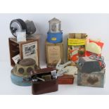 A quantity of interesting and original vintage collectables including; a mahogany cased Porton