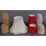 A single table lamp shade, 31cm dia, together with three sets of wall sconce lamp shades each