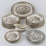 A quantity of Washington Indian Tree pattern dinnerware including dinner plates, salad plates,