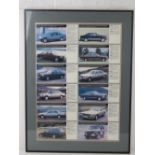 A framed montage of the c1980s Mercedes range comprising twelve vehicles.