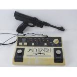 A rare Sonix BTVG-JM888 dedicated console c1970s pong variant with 'rifle' handset, 'video game -