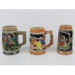 A quantity of assorted 20thC ceramic German steins and tankards.