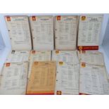 Around 65 original Shell service guide charts c1960s.