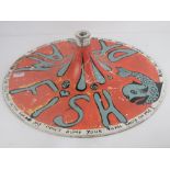 A piece of handpainted Pop Art in the form of a circular umbrella stand, 58cm dia.