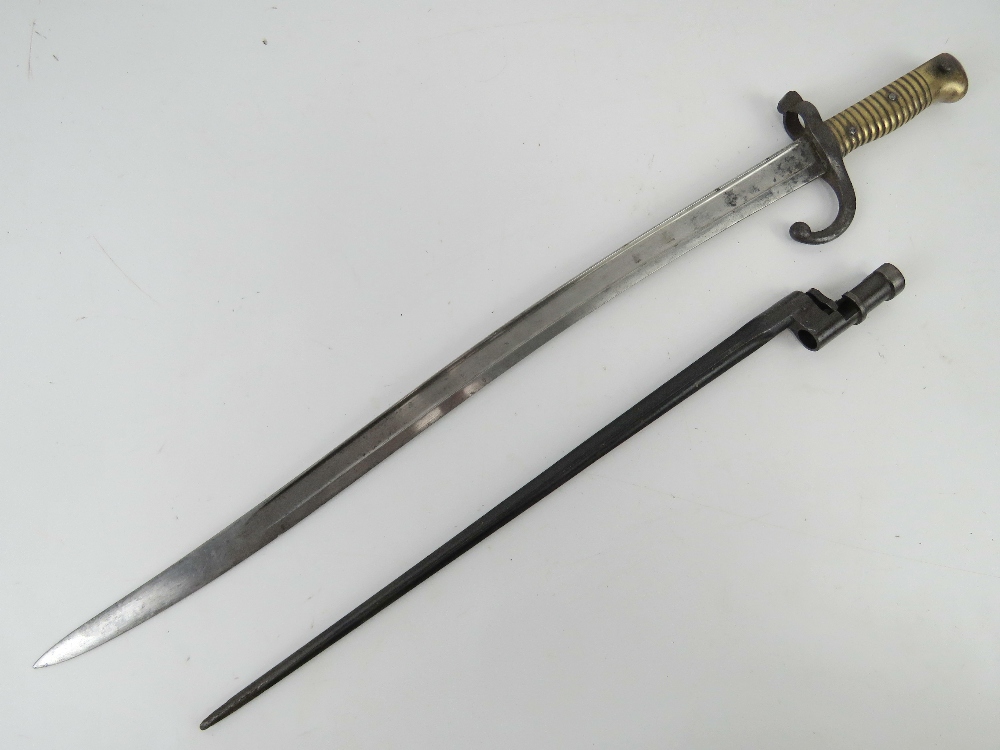 A French Chassepot 1866 pattern sword engraved ""Mre d' Armes de St.