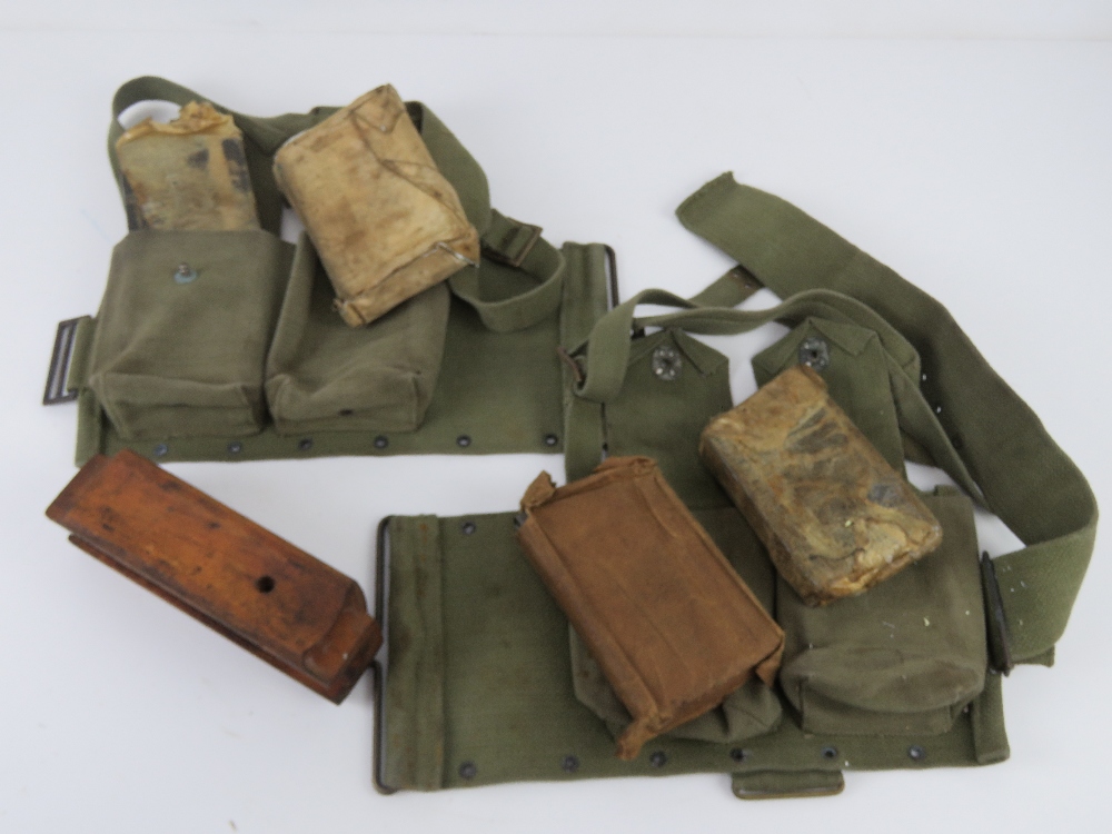 Four US BAR magazines in canvas pouch, un-issued, with BAR wooden foregrip. - Image 3 of 4
