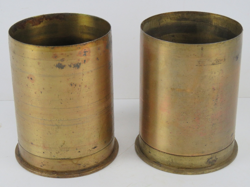 Two inert WWII German 110mm shell cases, having German stamps to base and WWII dated.