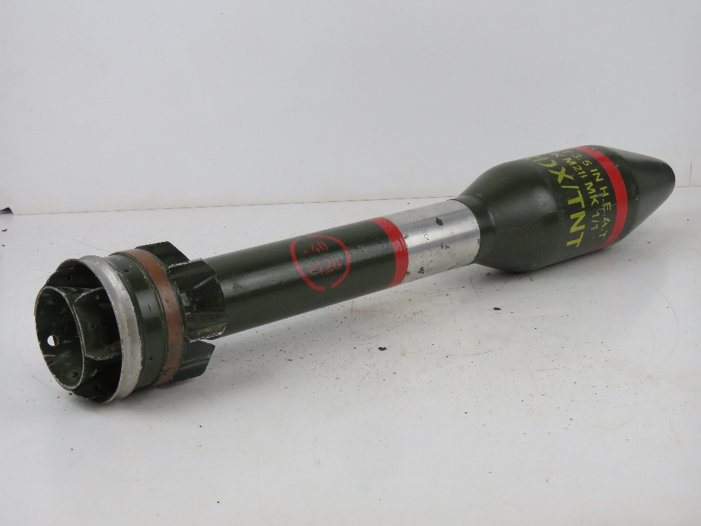 An inert Panzerfaust rocket in transit case, 3.5 in HEAT UK M28 MK 1/1 RDX/TNT. Total length 64cm. - Image 5 of 7