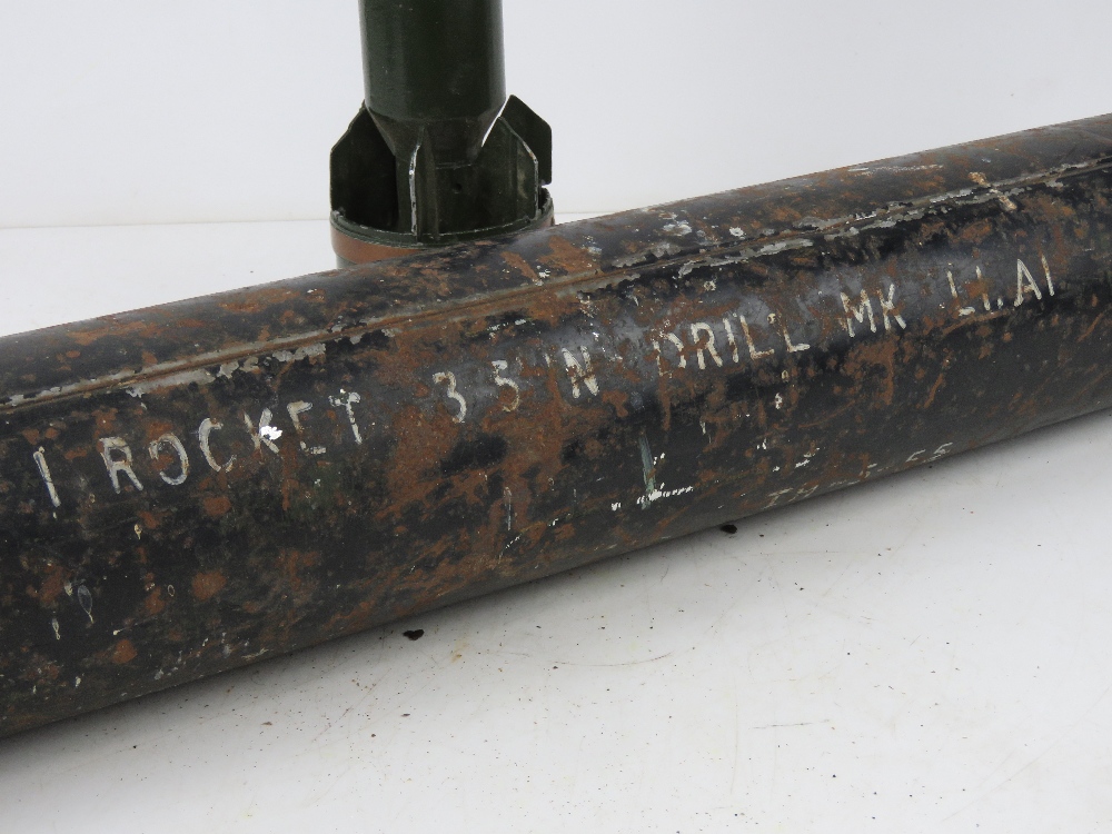 An inert Panzerfaust rocket in transit case, 3.5 in HEAT UK M28 MK 1/1 RDX/TNT. Total length 64cm. - Image 3 of 7