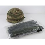 A British Military MK7 helmet with MTP helmet cover, size small.