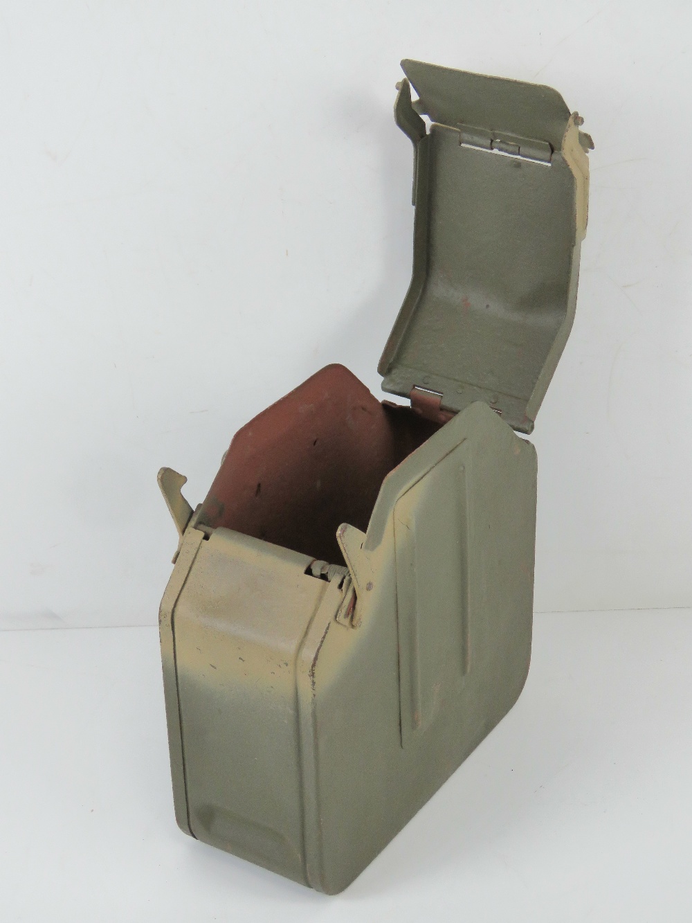 A WWII German MG34 75rd magazine, repainted, dated 1941, makers mark indistinct (brc?). - Image 2 of 4