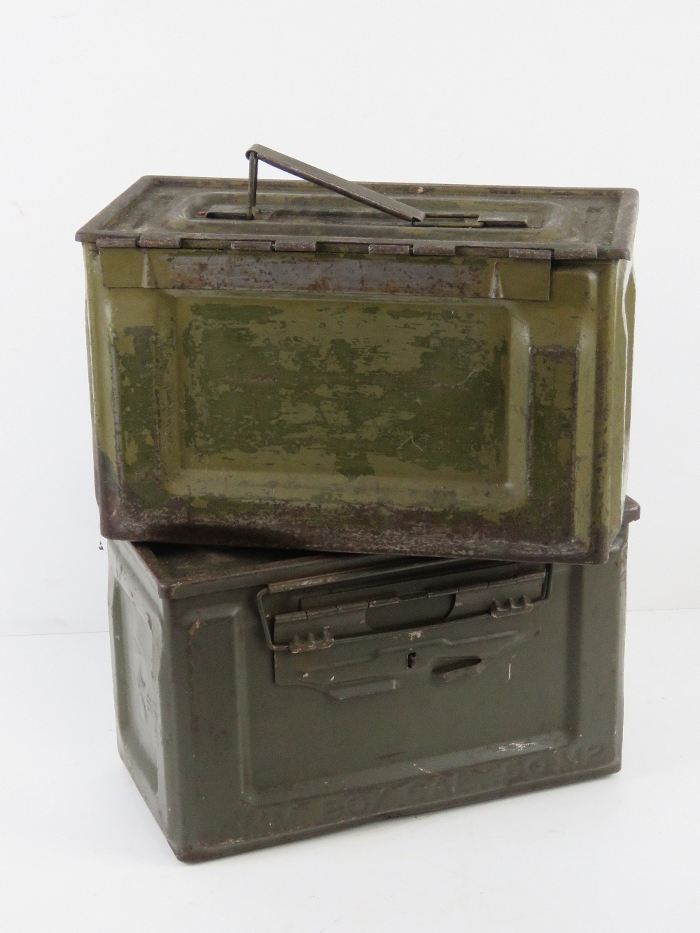 Two WWII US .50 cal ammo tins. - Image 3 of 5