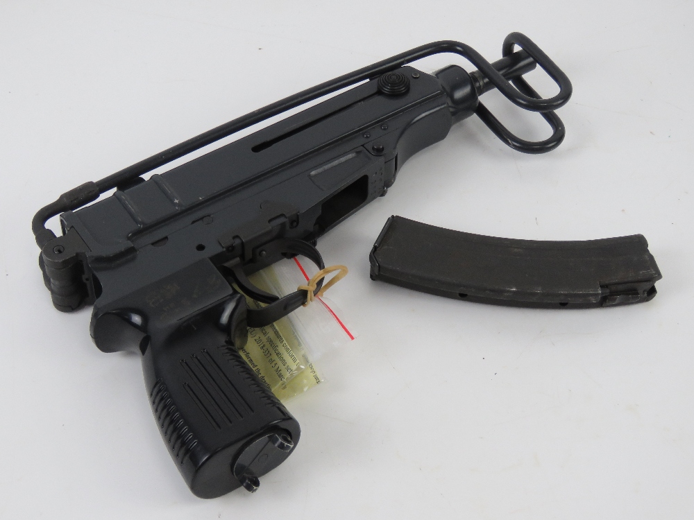 A deactivated Czech Skorpion Wz61 7.65mm Sub Machine Gun with black polymer grip. - Image 3 of 6