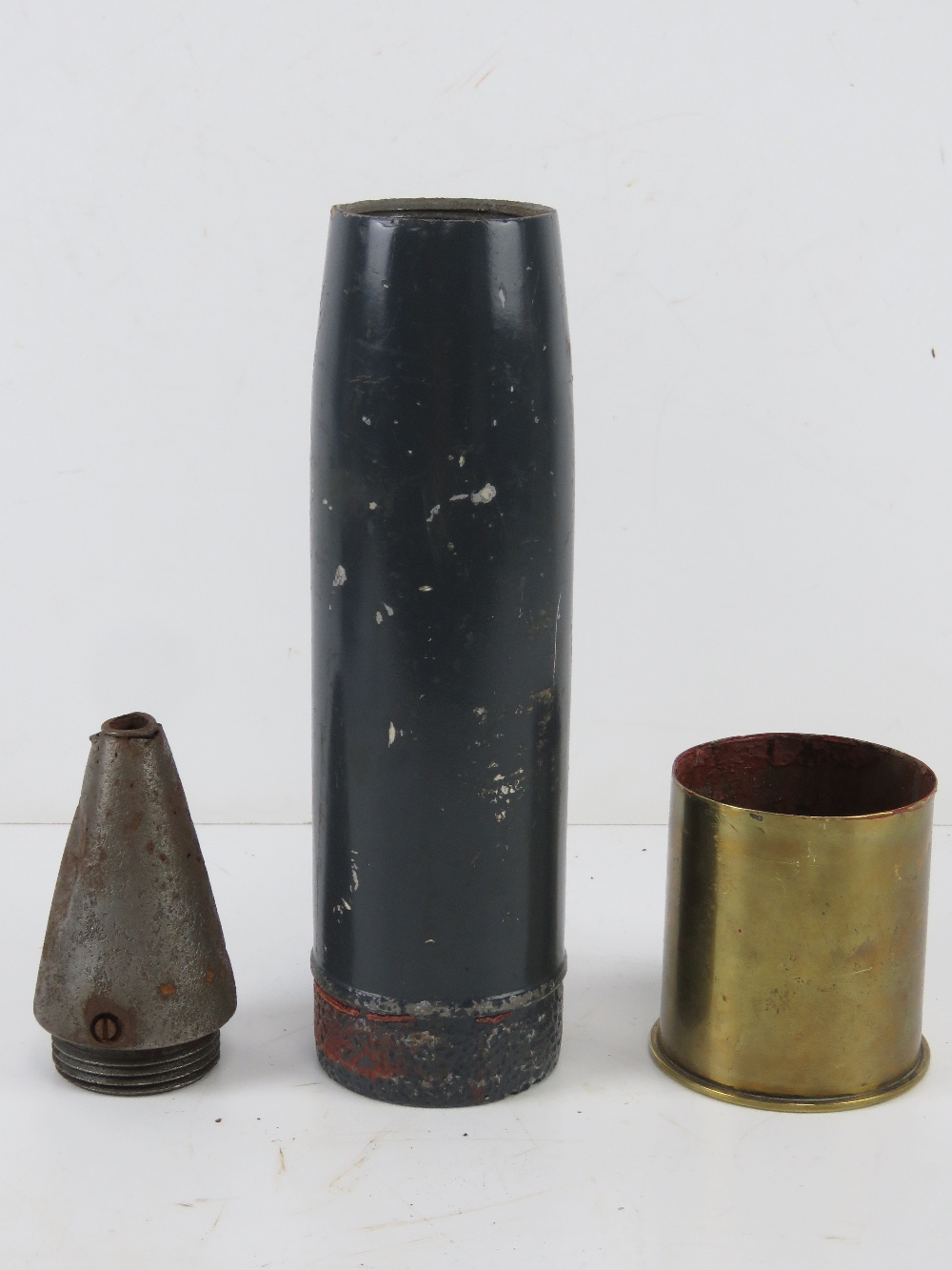 An inert WWII German LG18 75mm mountain gun round, dated 1942 and having marks upon. - Image 2 of 4