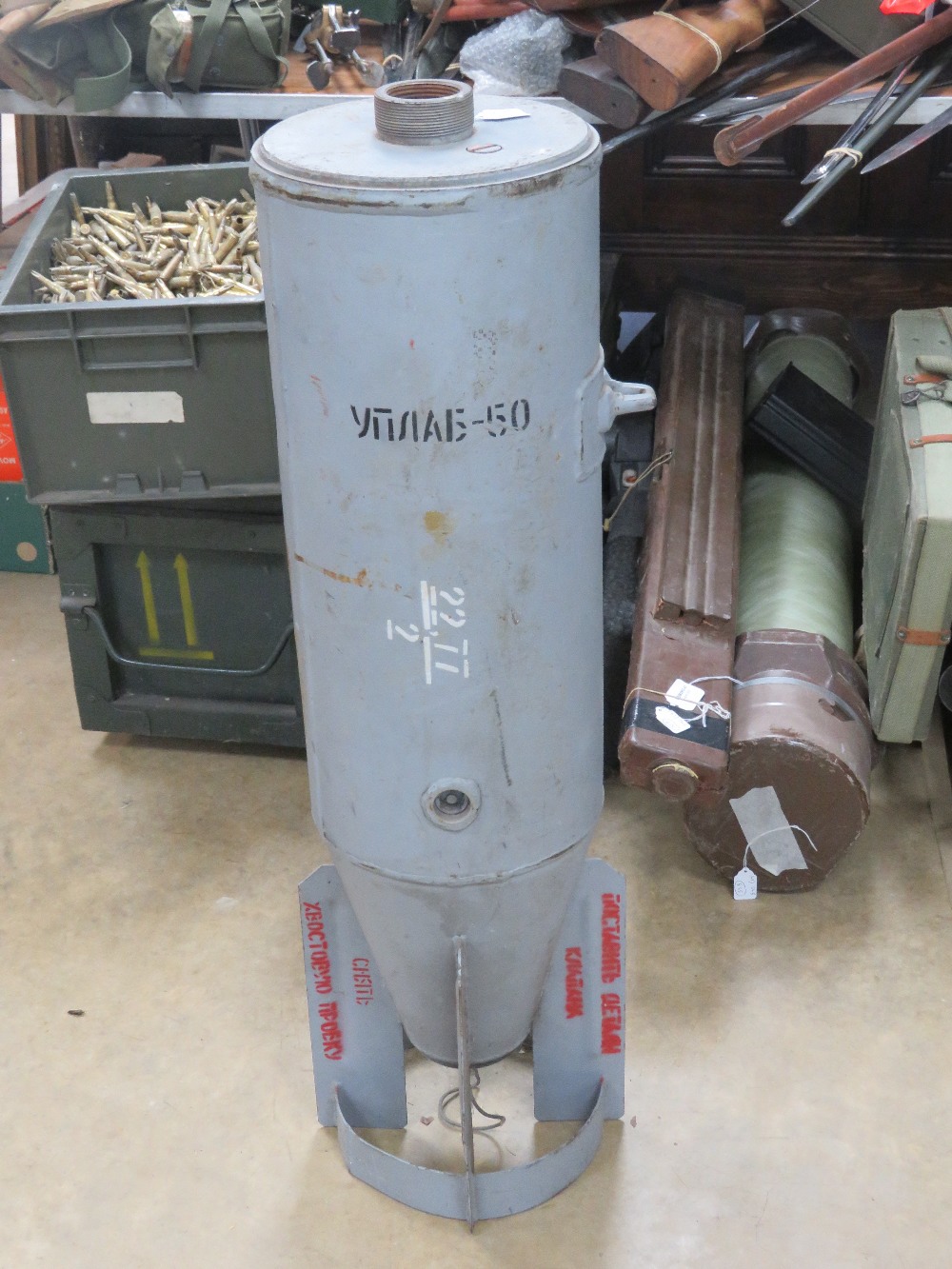 An inert Cold War Era Russian Air Force, 50kg PLAB Anti Ship Bomb.