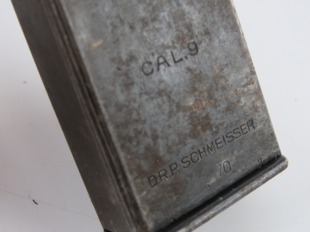 A rare WWII German MP28 Schmeisser SMG 32 Round 9mm Stick magazine. Made by D.R.P. - Image 3 of 3