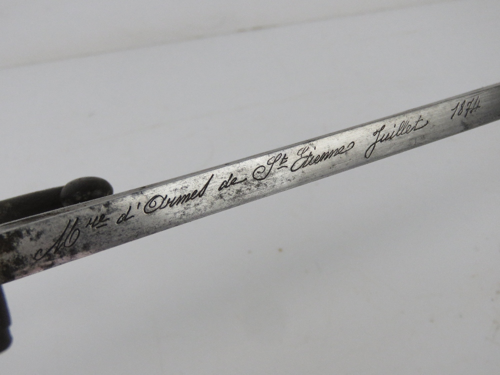 A French Chassepot 1866 pattern sword engraved ""Mre d' Armes de St. - Image 3 of 8