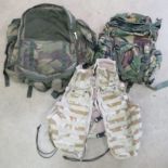 A British Military IRR Transponder DPM field pack, with two side pouches,