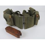 Four US BAR magazines in canvas pouch, un-issued, with BAR wooden foregrip.