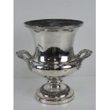 A fine quality silver plated champagne cooler or ice bucket, some wear commensurate with age,