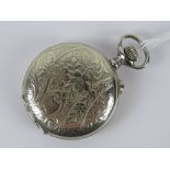 A Hebdomas eight day pocket watch having pin set pre schild movement c1911.