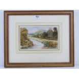 Watercolour; Attributed to William John Willcox (1830-1929) country stream, cattle, sheep,