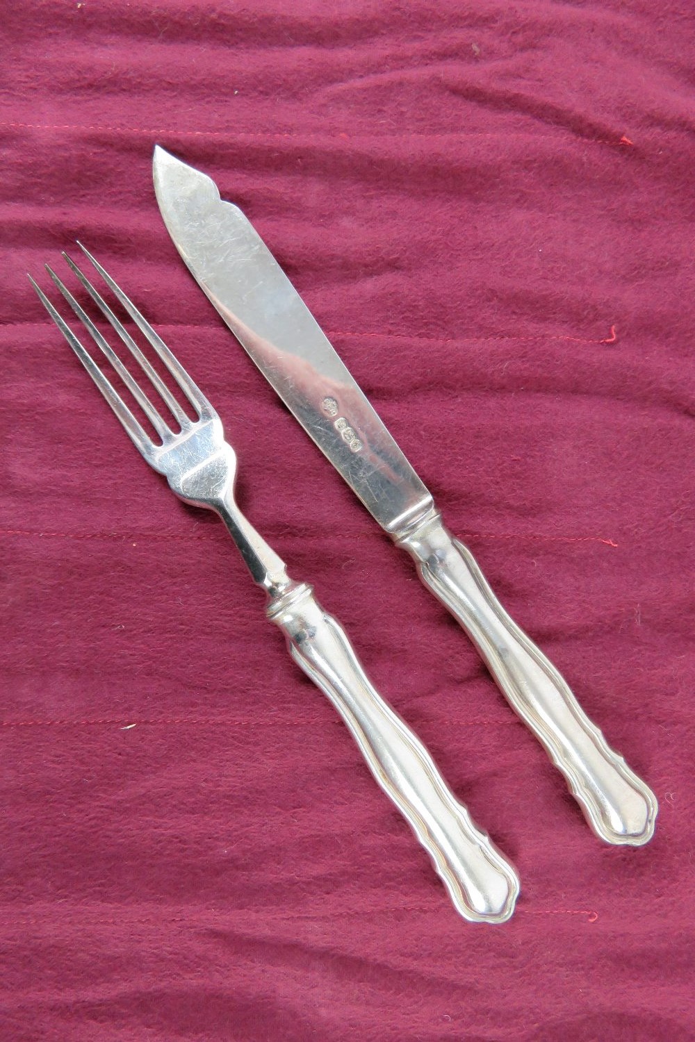 A set of HM silver fish knives and forks for eight settings by William Hutton & Sons Ltd, - Image 3 of 3