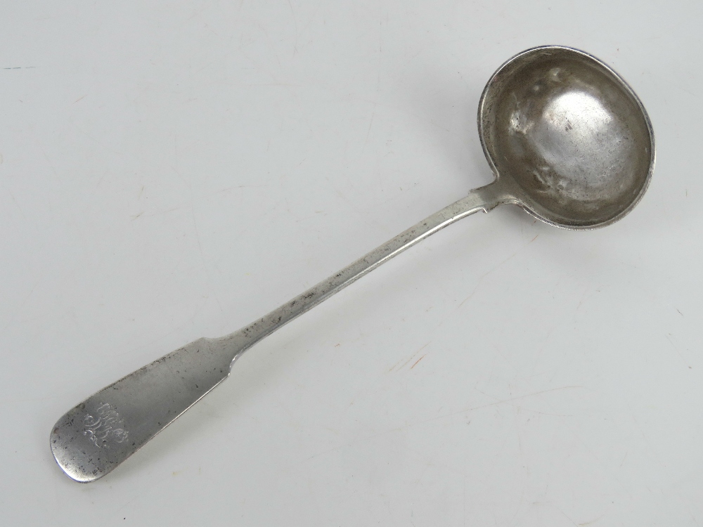 A 19th century German silver ladle bearing Hamburg hallmarks - assay mark (letter indistinct