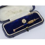 A superlative quality shirt stud cravat pin set in original fitted box, no apparent hallmarks.