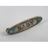 An enamelled Charles Horner 'Baby' Art Nouveau silver brooch,