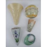 A quantity of assorted ceramic wall pockets; Graze Pottery, Shorter & Son, Maxman Wade Heath,