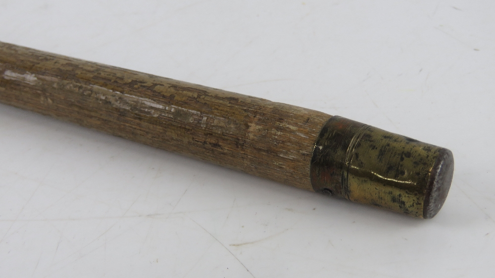 A swagger stick having white metal knop, top slightly a/f, no apparent hallmarks, 83.5cm in length. - Image 3 of 3