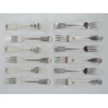 A set of twelve Victorian HM salad forks,