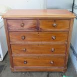 A Victorian mahogany chest of two short over three long drawers, 104 x 50 x 105cm.