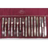 A set of HM silver fish knives and forks for eight settings by William Hutton & Sons Ltd,