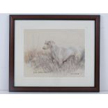 A signed limited edition print of a pastel by Jill Evans entitled 'Weimaraner' No 644/850 having