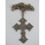 A large and impressive HM silver Gothic crucifix having pierced decoration and measuring 6cm wide,