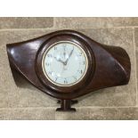 A laminated mahogany propellor boss having centre-mounted Smith Sectric clock within.