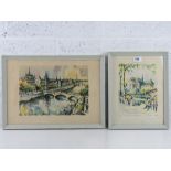 Prints of original paintings by Girard each being of Paris,