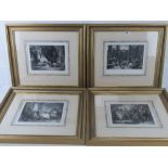 Prints; A set of four well framed and mounted prints.