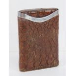 A finely made alligator skin and HM silver cigar case, hallmarked London 1902, 12.5 x 9cm.