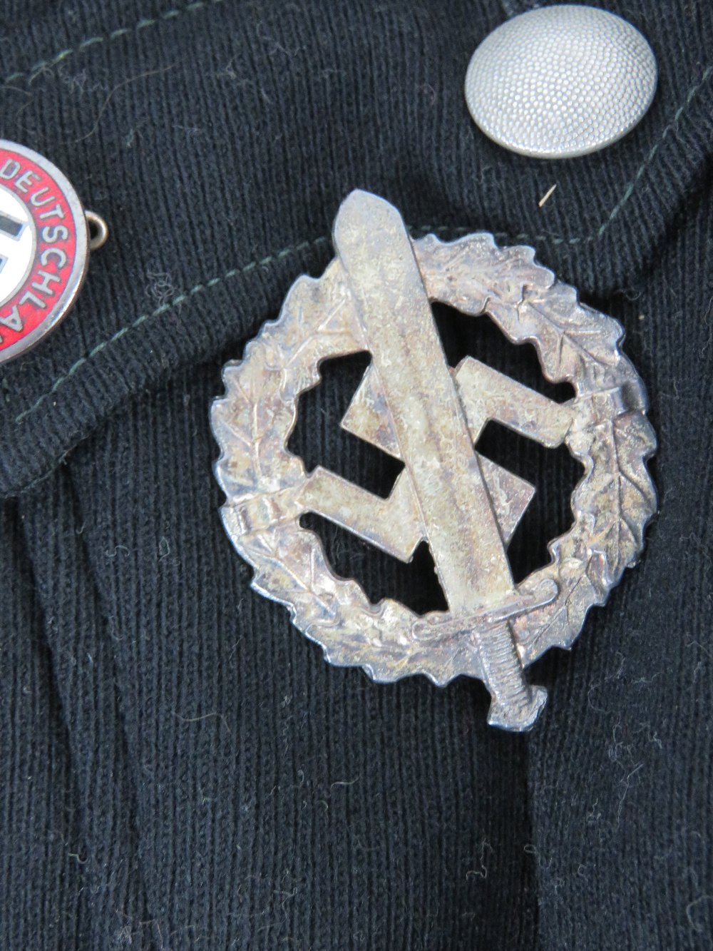 A re-enactor's SS German WWII tunic with insignia, - Image 7 of 8