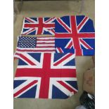 A pair of contemporary flags being Union Jack and US flag, each measuring approx 88 x 57cm.