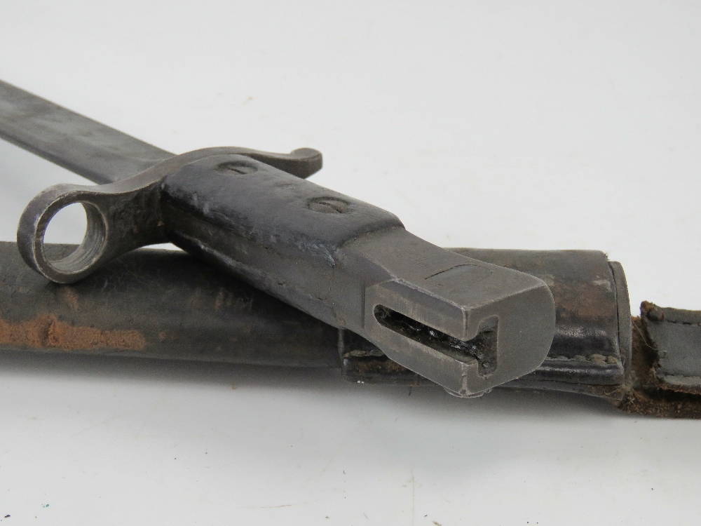 A WWI Canadian Ross Rifle Mk2 bayonet with scabbard and frog. - Image 5 of 5