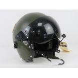 An RAF Mk3C Pilot's helmet with visor and microphone.