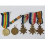 Five WWI British medals inc three 1914-15 medal for PTE J Penn Worcestershire Regiment 8605,