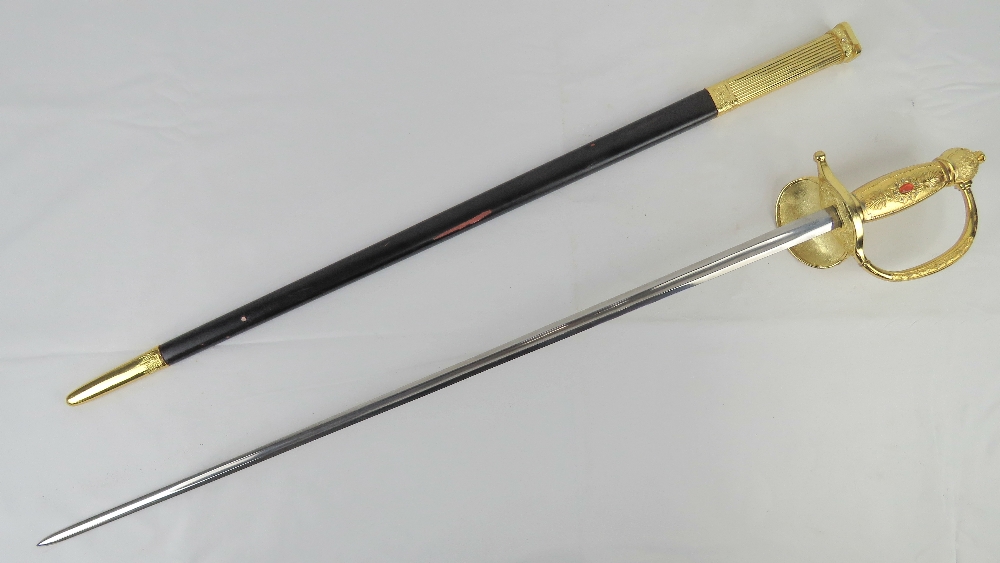 A reproduction WWII German dress sword with scabbard. - Image 2 of 4