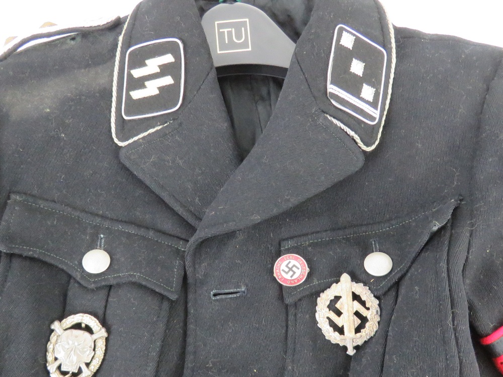 A re-enactor's SS German WWII tunic with insignia, - Image 5 of 8