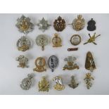 An assorted British regiment cap/helmet badges, approx 20 items, inc The Royal Scots, RAF,