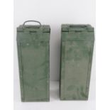 Two rare Soviet Russian Army Steel Ammo Boxes for the 14.5mm KVPT Cannon.